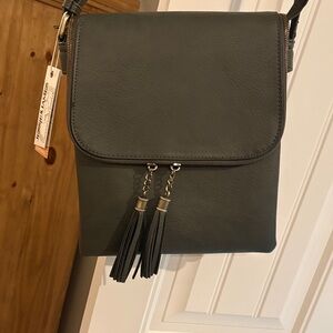 Concealed Carey Green/Gray Tassel Crossbody Bag